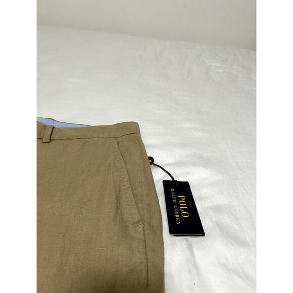 Polo Ralph Lauren Classics Mens Linen Suit Trousers Pants Coastal Beige 36x32 - Picture 5 of 6